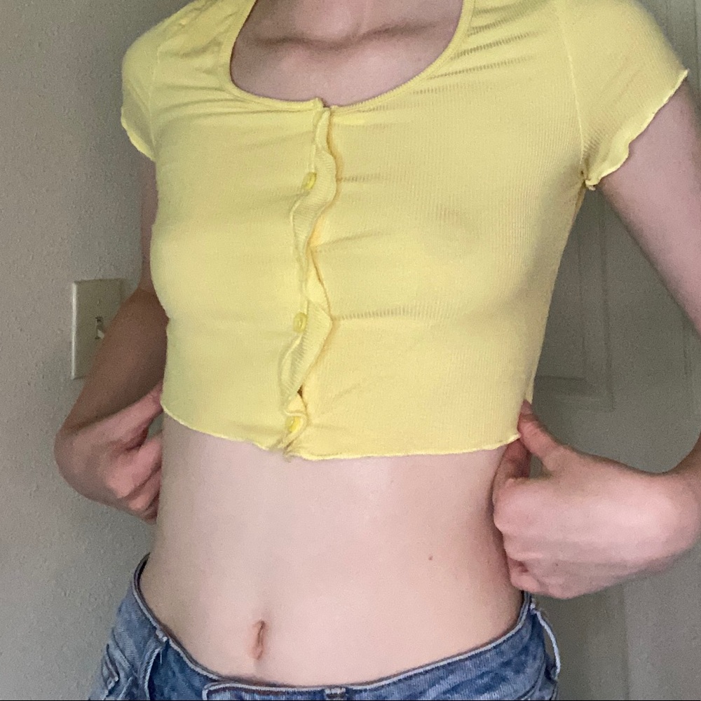 Yellow crop top